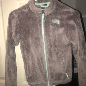 Grey NorthFace zip up fleece